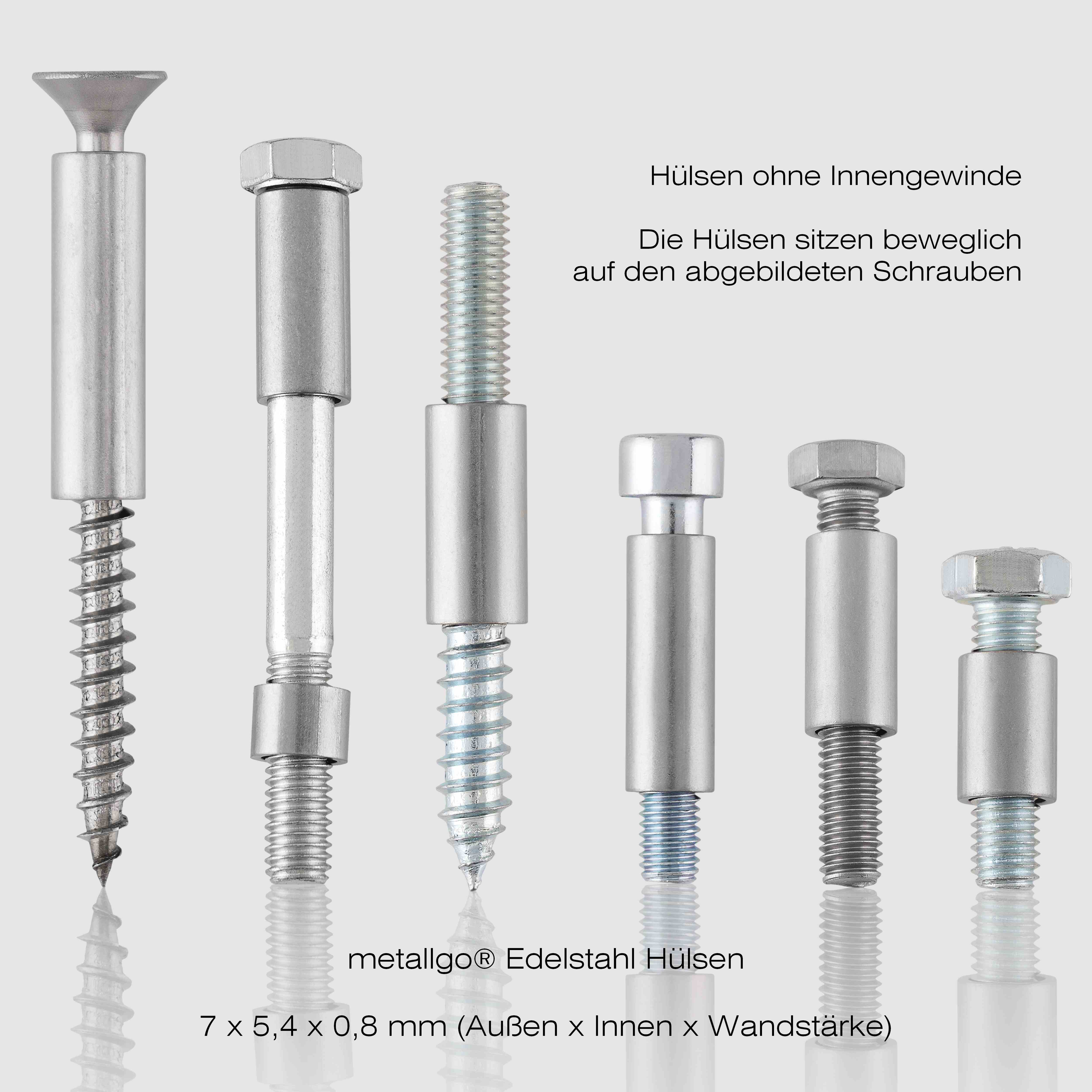 Edelstahlhülse 7x5,4x0,8 mm (bis M5) Edelstahlhülse 7x5,4x0,8 mm (bis M5)