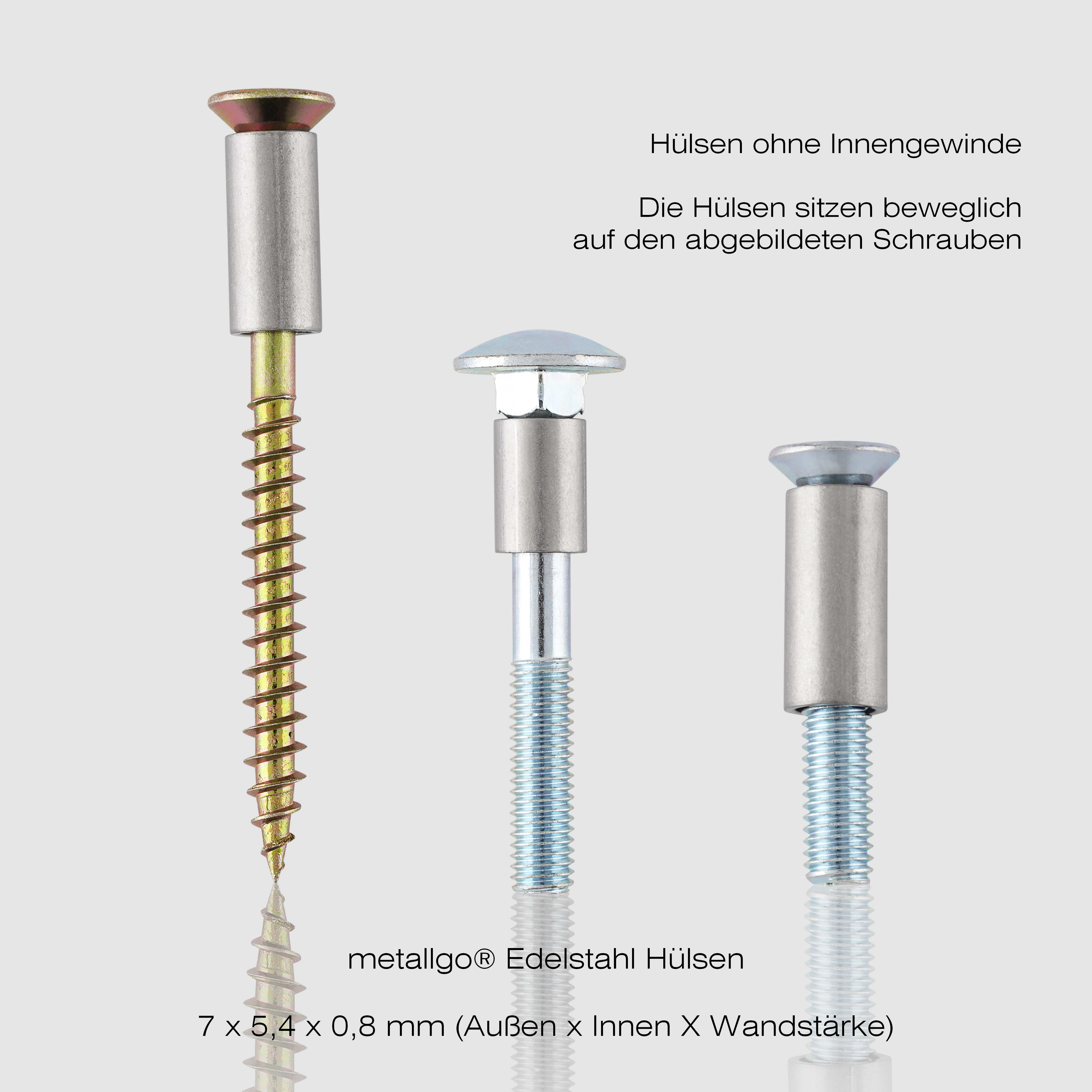 Edelstahlhülse 7x5,4x0,8 mm (bis M5) Edelstahlhülse 7x5,4x0,8 mm (bis M5)