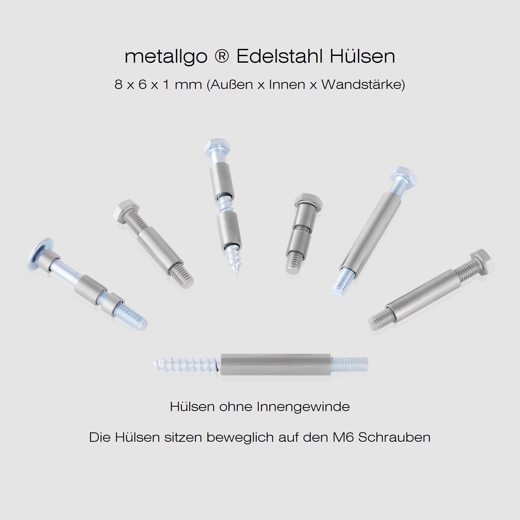 Edelstahlhülse 8x6x1 mm (bis M6) Edelstahlhülse 8x6x1 mm (bis M6)